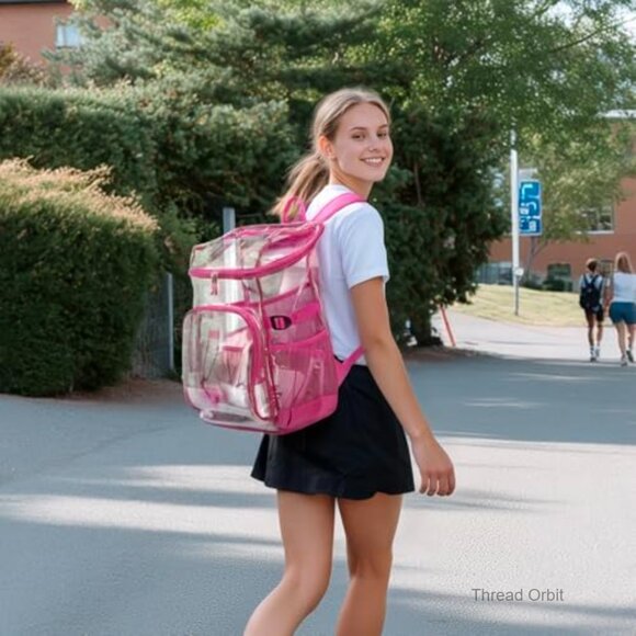 18 Inch Clear Backpack Heavy Duty PVC Transparent Bookbag for School Concerts main image 6